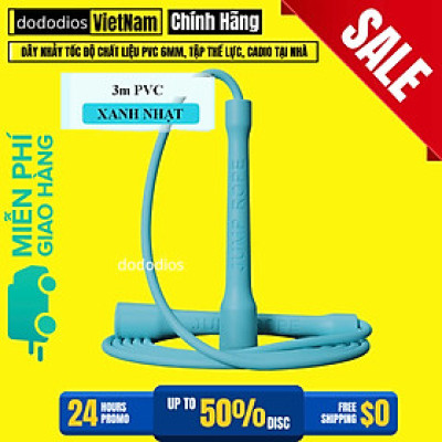 Dây nhảy tốc độ PVC dài 3m, đường kính 6mm cao cấp bền bỉ - Hàng chính hãng dododios, Dây Nhảy Chống Xoắn