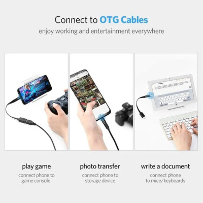 Ugreen UG30391US157TK Màu Đen Đầu chuyển đổi TYPE C sang MICRO USB vỏ nhựa ABS - HÀNG CHÍNH HÃNG