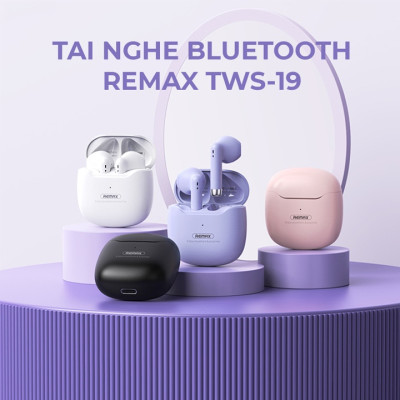 Tai nghe Bluetooth True Wireless Remax TWS-19 Marshmallow Series, bluetooth 5.3, âm thanh cực đỉnh không delay - Hàng chính hãng