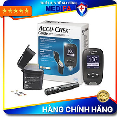 [TRỌN BỘ] Máy Đo Đường Huyết Accu-Chek Guide Kèm 25 Que Thử Và Trụ 6 Kim Lấy Máu ,Tem Phụ Tiếng Việt