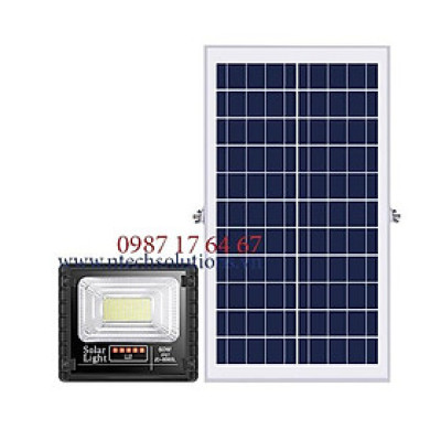 Đèn pha năng lượng mặt trời Jindian JD-8860L Công suất 60W -Mẫu Mới 2020, Khung Nhôm, Chip Led "SMD"