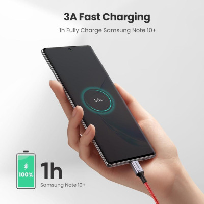 Ugreen UG70296US294TK 2M 60w màu đỏ cáp usb 2 đầu type C hỗ trợ sạc nhanh đầu bọc nhôm chống nhiễu - HÀNG CHÍNH HÃNG