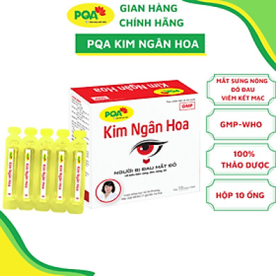Kim Ngân Hoa PQA Hỗ Trợ Thanh Nhiệt, Triệu Chứng Đau Mắt Đỏ Viêm Kết Mạc Hộp 10 Ống
