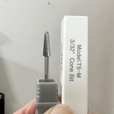 Đầu Mài Chân Móng Úp T5-M Titan Đúc Đặc, Mài Khóe Da, Dũa Tròn Culticle Khóe Móng Bột Nhanh Mạnh Size M, Không Nóng, Đầu Mài Mỹ USA  Làm Nail Nữ Women