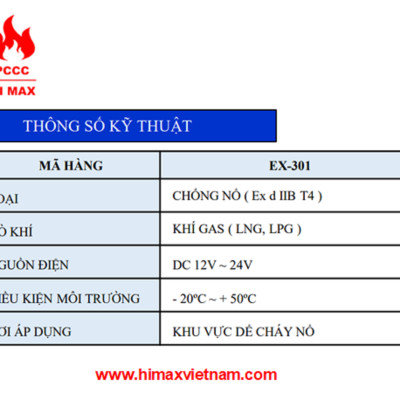 Đầu báo gas chống nổ hi max EX-301