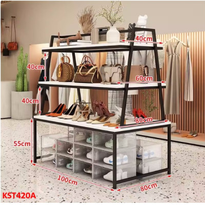 Kệ gỗ trưng bày rau củ quả, kệ trưng bày sản phẩm, hàng hóa KST420A - NỘI THẤT LẮP RÁP VIENDONGADV