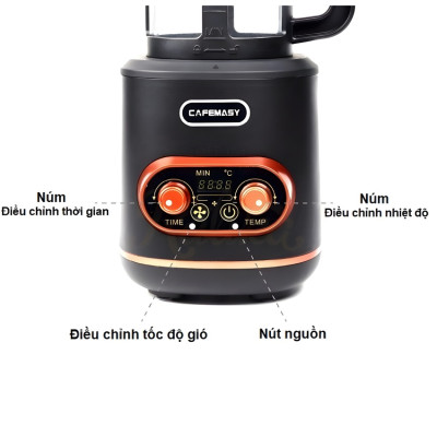 Máy rang hạt cà phê không khí dùng cho gia đình cao cấp Cafemasy CCR-1209R2 - Bảo Hành 12 Tháng (Hàng Nhập Khẩu)