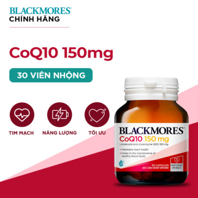 Viên Uống Hỗ Trợ Tim Mạch Khỏe Mạnh Blackmores CoQ10 Hộp 30 viên 150mg