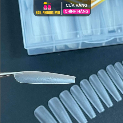 Hộp Móng Úp Chia Vạch Form Thang JNICE Tem Xanh 300 Móng Dài Cứng Cáp, Tem Vàng 240 Móng Dẻo Tệp Làm Nail Tiện Lợi Cắt Dũa Dễ Dàng Nữ Women