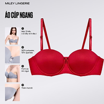 Áo ngực nữ cúp ngang Elegant Miley Lingerie BRM04002 - Màu đỏ đô