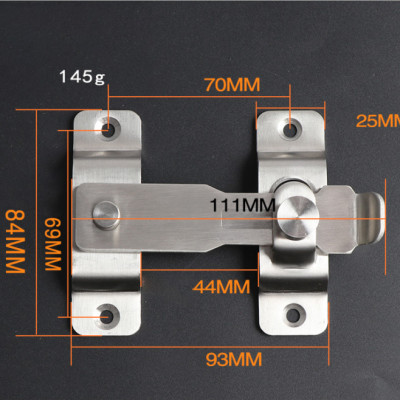 Chốt Khóa Cài Cửa KUNBE Bằng Thép Không Gỉ, Then Cửa Có Chốt Cố Định Thanh Gạt Loại To An Toàn, Chắc Chắn