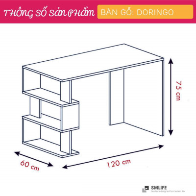 Bàn máy tính gỗ công nghiệp nhỏ gọn SMLIFE Doringo