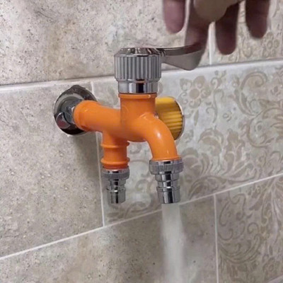 Vòi Nước Chia 2 Đầu Inox – Vòi Đôi Van Cổng Xả Thông Minh Chống Rò Rỉ