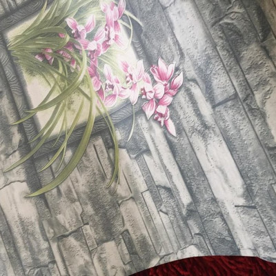 5m giấy decal hoa lan trên nền gạch xám DTL56(60x500cm)