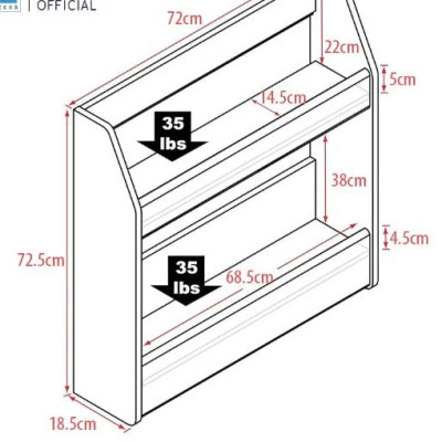 Kệ Treo Tường 2 Tầng Đựng Đồ Juno Sofa CTKR19 KT 70x72x18.5cm