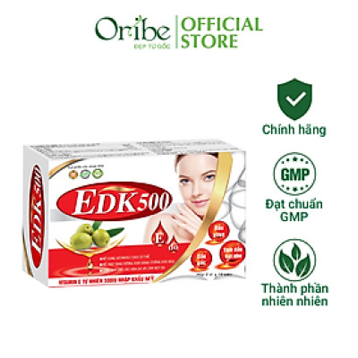 Viên Uống Vitamin E EDK500 Dân Khang Chống Oxy Hóa Dưỡng Da Sáng Khỏe Hộp 30 Viên