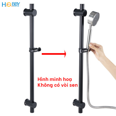 Thanh treo tay sen tắm cơ động inox 304 sơn đen Hobby home decor GVST3