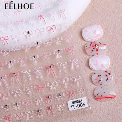Tổng Hợp Sticker 5D Hot Hit Làm Nail Siêu Xinh Hình Dán Móng Tay Nơ Ren Hàn Quốc Bướm Nổi Hoa Nhiều Màu Labubu Nữ Women