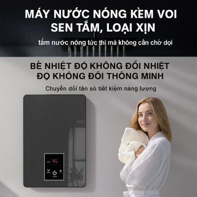 Máy Nước Nóng Trực Tiếp Cảm Ứng LCD – Chống Giật An Toàn, Cảm Biến Nhiệt Thông Minh, Kèm Vòi Sen Cao Cấp