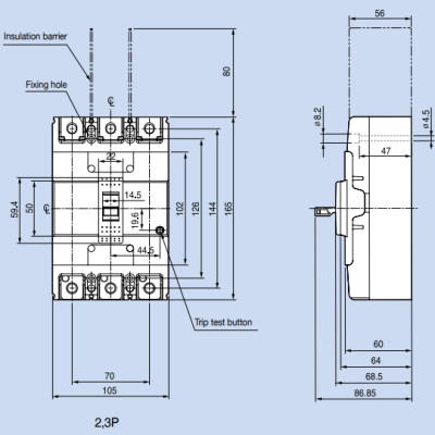 MCCB LS ABN203c Aptomat 3P 100~250A 30kA
