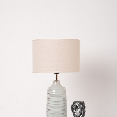 Đèn ngủ để bàn trang trí phòng khách gốm sứ màu xanh ngọc vân cổ điển cao 58 cm DS-TL9866