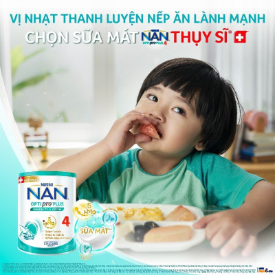 Bộ 3 Lon Sữa bột Nestlé NAN OPTIPRO PLUS 4 1500g/lon Giúp tiêu hóa tốt + Tăng cường đề kháng (2 - 6 tuổi) - Tặng Nồi lẩu điện A2