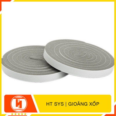 Mút xốp dán khe cửa HT SYS - Cách âm - Giảm chấn - Chống bụi - Gioăng xốp bản 15mm x2 mét -Bộ 02 cuộn