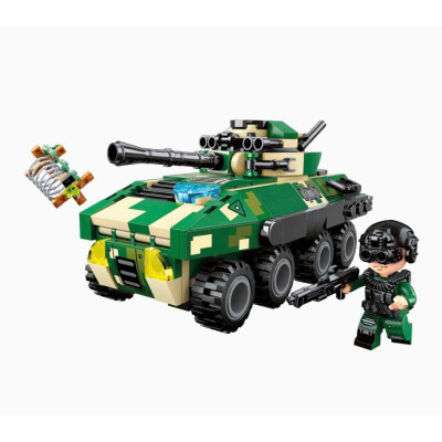 Đồ chơi QMAN 25001 Bộ đồ chơi xếp hình xe quân sự - giao lẻ ngẫu nhiên
