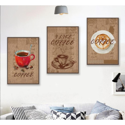TRANH BỘ 3 TREO TƯỜNG CỠ ĐẠI - KÈM KHUNG - QUÁN CAFE-- TB3BAFCF1