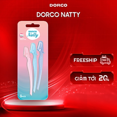 DORCO NATTY - Dao Cạo Chân Mày Nữ - Vỉ 03 Dao Cạo Chân Mày