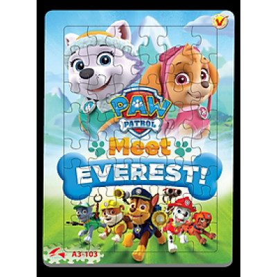 Tranh Xếp hình Tia Sáng: Paw Patrol - Everest - Tặng kèm câu đố mặt sau cho bé (48 Chi tiết)