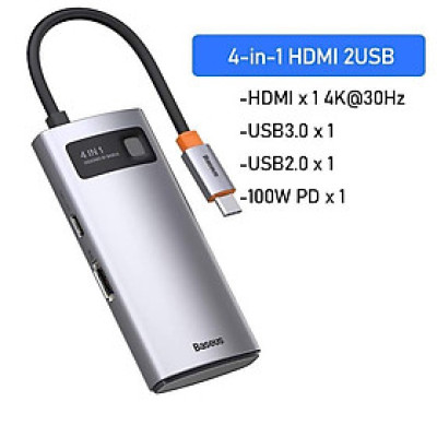 Hub Baseus Metal Gleam Series Multifunctional Type-C HUB Docking Station -Hàng Chính Hãng