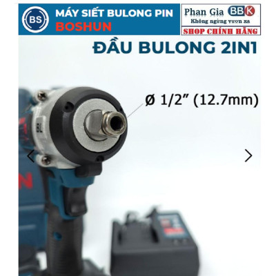 [LOẠI 1] Máy siết bulong Boshun 380NCP Không chổi than siêu khỏe - Đầu 2 trong 1 bảo hành chính hãƞg