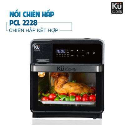 Nồi Chiên Không Dầu Kết Hợp Nồi Hấp - KUCHEN ĐỨC -  KU PCL2228 - 15 Lít - Hàng chính hãng.