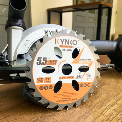 Lưỡi cưa gỗ siêu mỏng cho máy pin 24 răng đường kính Ø 140mm KYNKO WL140024