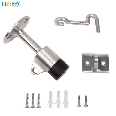 Đồ chặn cửa đệm cao su có móc giữ cửa inox 304 Hobby home decor CC10