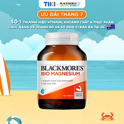 Viên Uống Bổ Sung Magie Hỗ Trợ Cơ Bắp Ngăn Ngừa Chuột Rút Blackmores Bio Magnesium Lọ 100 Viên