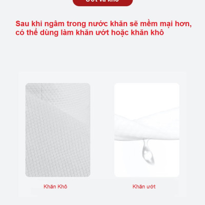 Túi 20 Khăn Giấy Nén Hàn Quốc Cao Cấp Loại Dày 2 Lớp 20*20cm - Hàng Chính Hãng
