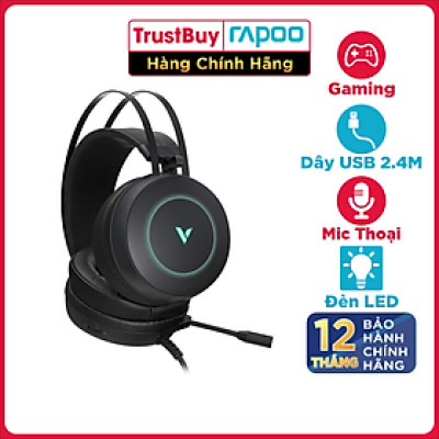 Tai Nghe Gaming Chụp Tai RAPOO VH160 Âm Thanh 7.1, Đèn LED, Micro Khử Ồn ENC - Hàng Chính Hãng