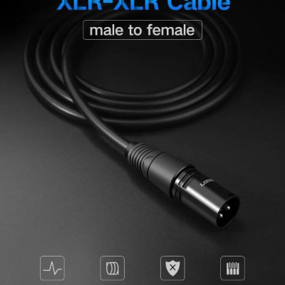 Ugreen UG20708AV130TK 1M Màu Đen Cáp nối dài Microphone cannon âm thanh - HÀNG CHÍNH HÃNG