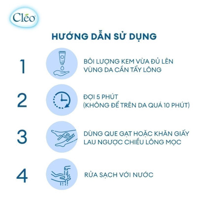 Kem tẩy lông Cléo đa vùng Hương Nước Hoa - sạch lông trẻ hóa da, an toàn-không đau-hiệu quả-nhanh trong 5 phút 50G
