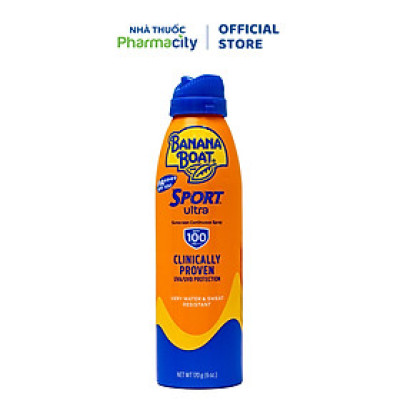 Xịt chống nắng thể thao dạng xịt Banana Boat Sport SPF100 (170g)