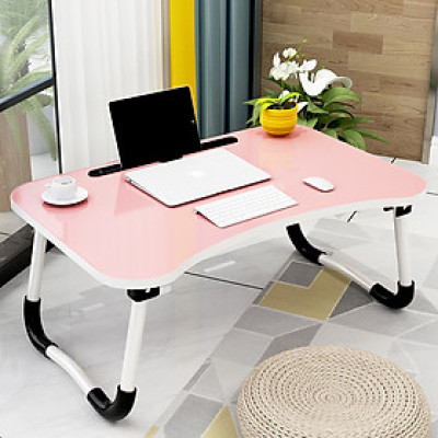 Bàn học gấp gọn thông minh có khe cắm ipad  - Hồng