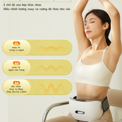 Máy Massage Bụng Cao Cấp Nikio NK-166DC - Công Nghệ Xoa Bóp Kết Hợp Hồng Ngoại Hiện Đại, Hỗ Trợ Cải Thiện Vòng 2 Cực Nhanh, Pin Sạc Tiện Lợi