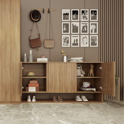 [Happy Home Furniture] SCANDINA, Tủ đựng đồ 3 cánh mở , 160cm x 44cm x 80cm ( DxRxC), TCM_096