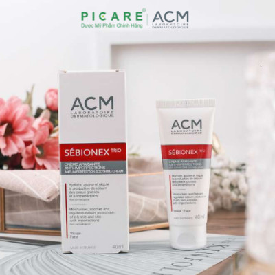 Kem Dưỡng Ẩm Dành Cho Da Mụn Giúp Ngăn Ngừa Sự Tiết Bã Nhờn ACM Sebionex Trio Anti-imperfection Soothing Cream 40ml