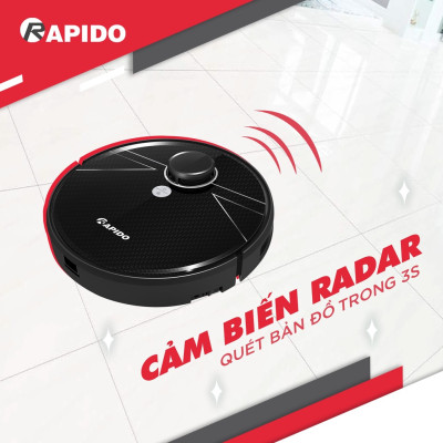 Robot hút bụi lau nhà Rapido R7S lực hút 2500PA, tính năng cảm biến, phù hợp mọi gia đình, bảo hành 12 tháng - Hàng chính hãng