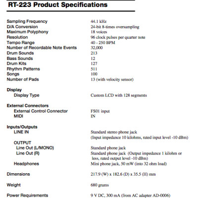 Nhạc cụ điện tử RT 223 Drum Machine ZOOM – Hàng Chính Hãng
