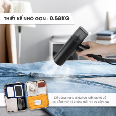 Bàn ủi hơi nước cầm tay Lebenlang LBL5280, thiết kế gấp gọn, công suất 900W, tặng kèm túi đựng, bảo hành 2 năm – hàng chính hãng