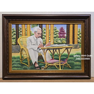 Tranh đá tưn nhiên Bác Hồ ngồi viết di chúc -TD002